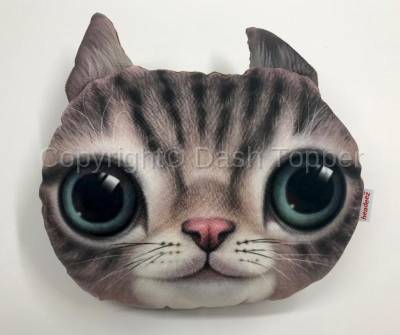 Headeez™ Headrest Pillow Gray Cat "Misty"