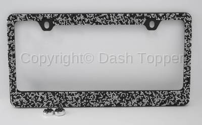 Black/Silver Crushed Crystal License Plate Frame
