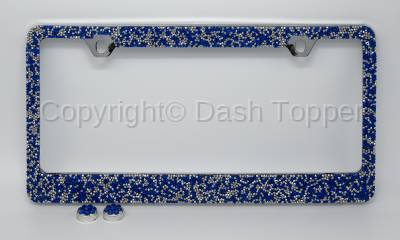 Blue/Silver Crushed Crystal License Plate Frame